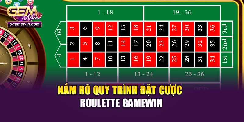 Nắm rõ quy trình đặt cược Roulette Gamewin